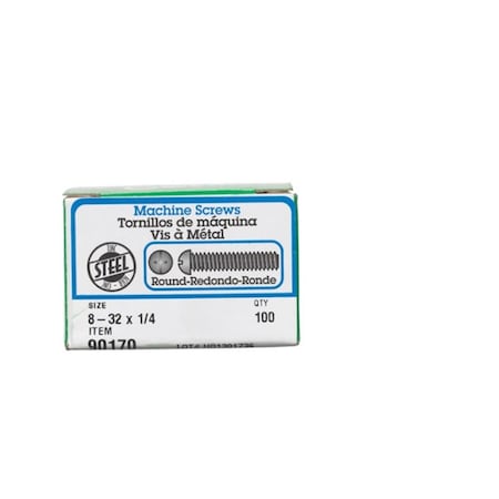 Hillman #8-32 x 1/4 inch Combination Phillips/Slotted Round Machine Screw, Zinc Plated Steel 56304